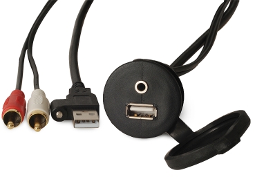 Fusion® Einbausteckdose mit USB-/3,5-mm-AUX-Anschluss