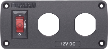 Blue Sea BS 4354 Unterdeck Schalttafel mit 1 Stromkreis, 2 Ausschnitte für 12V Lade- oder Monitoroption