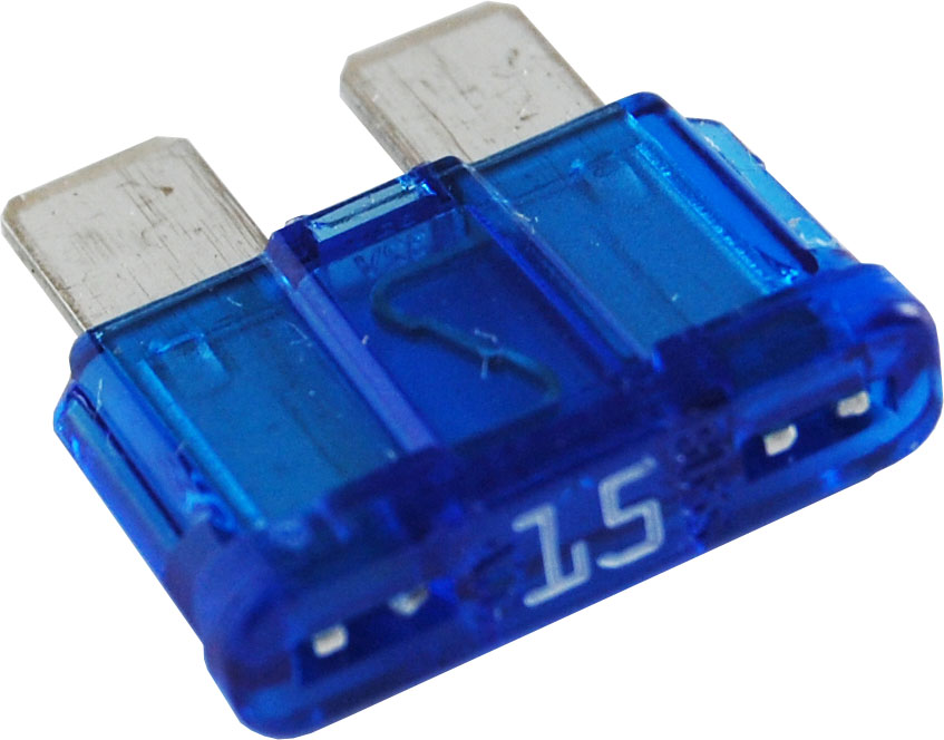 100 PCs Auto Mini Blade-Sicherung (15A), DC 12V (blau)